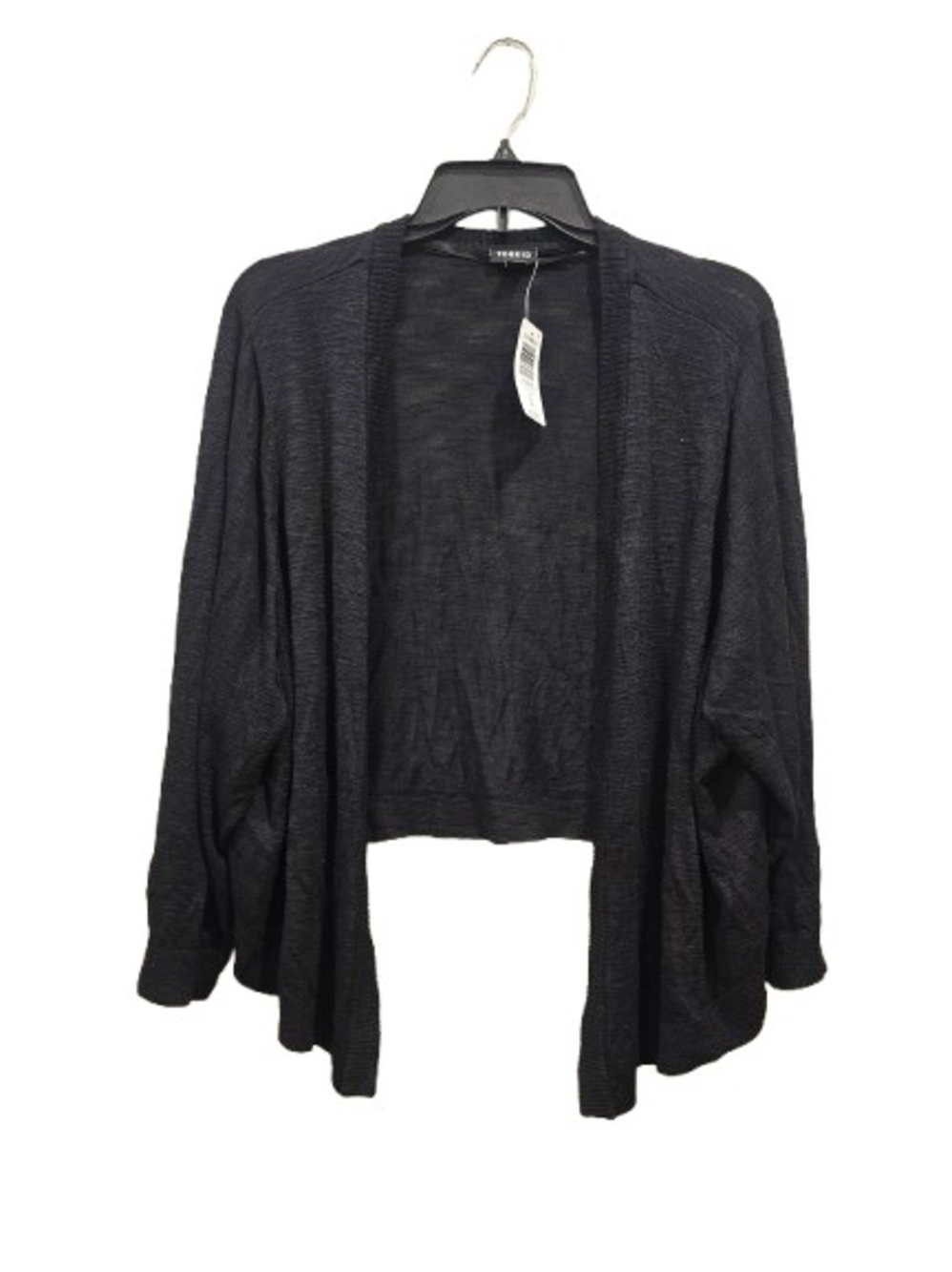 NWT Torrid 5X 28 Black Slub Shrug 3/4 Sleeve Cropped Cardigan Sweater Plus Size